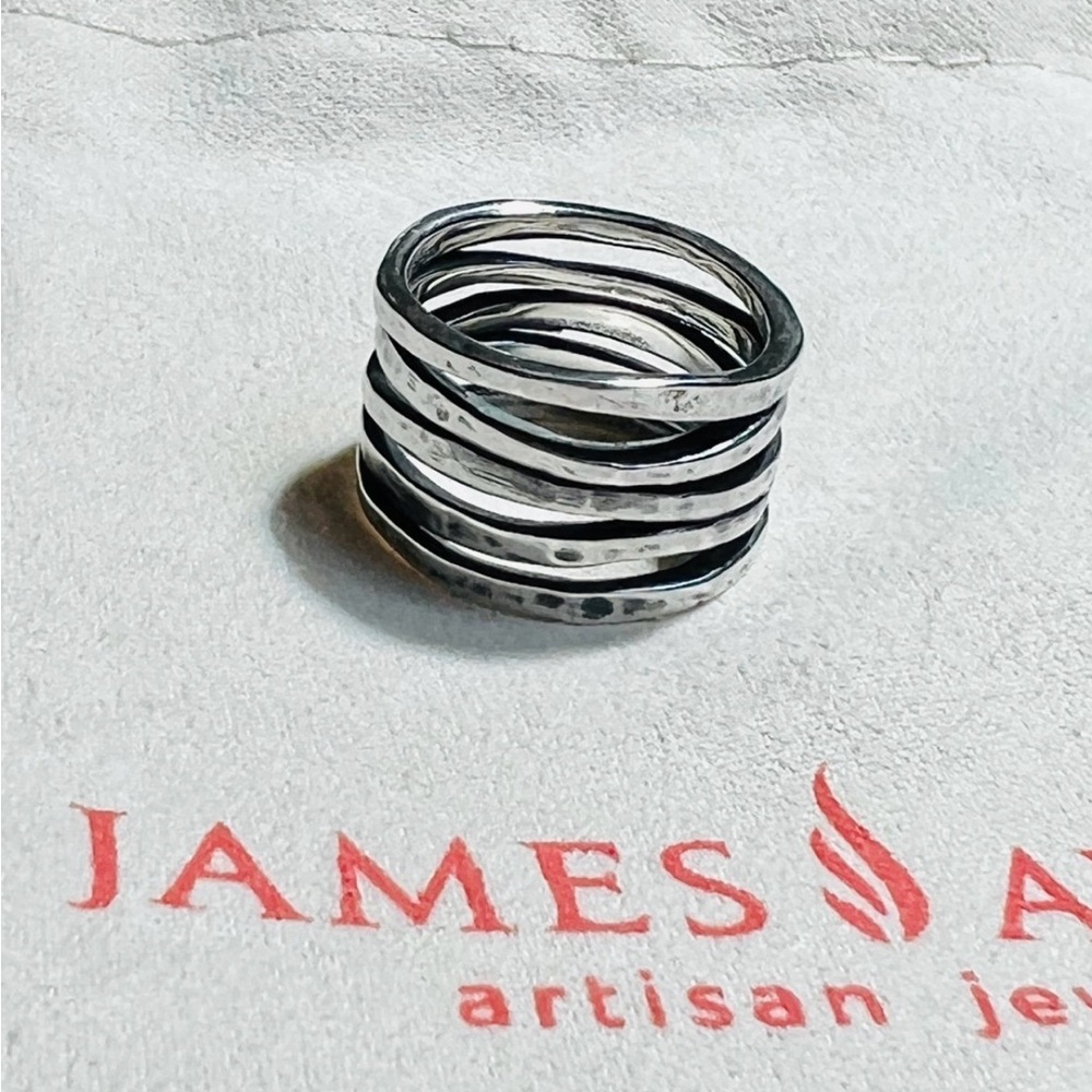 James Avery Stacked Hammered Ring 5.5